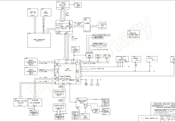 Apple SANTANA-M51 MLB EVT 051-7039 - rev 17 - Motherboard diagram